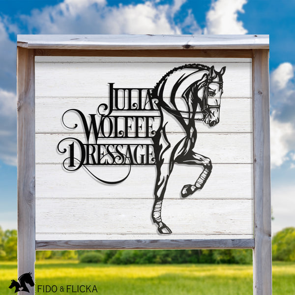 dressage training metal sign personalized