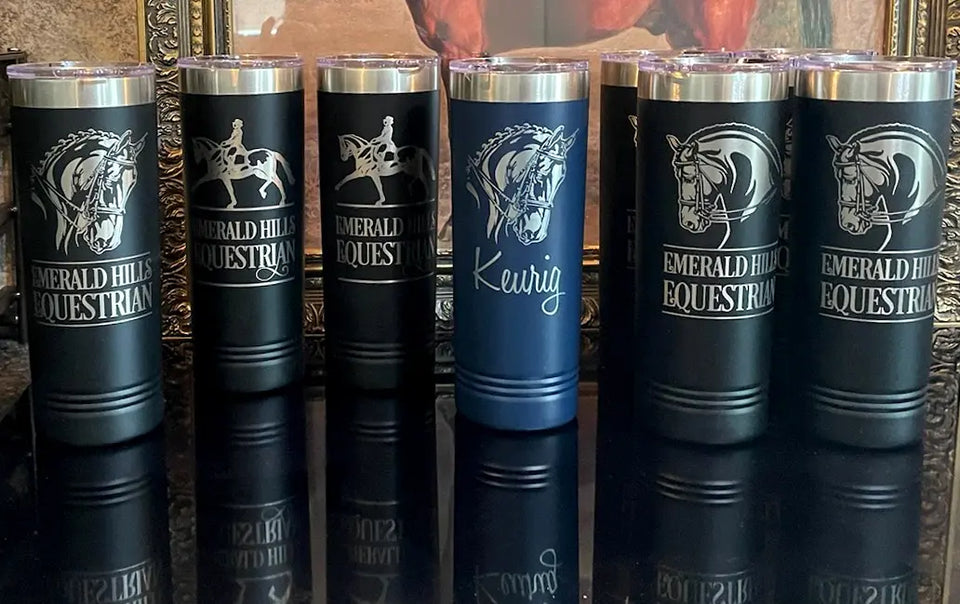  collection of personalized dressage horse tumblers