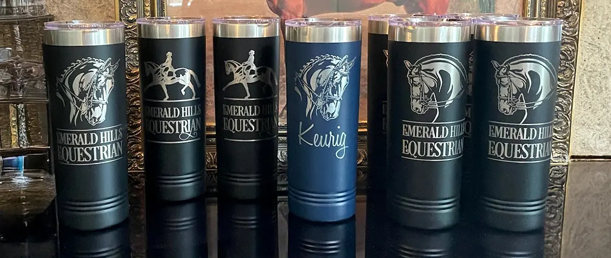  collection of personalized dressage horse tumblers