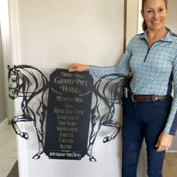 custom grand prix horses metal art sign with happy customer