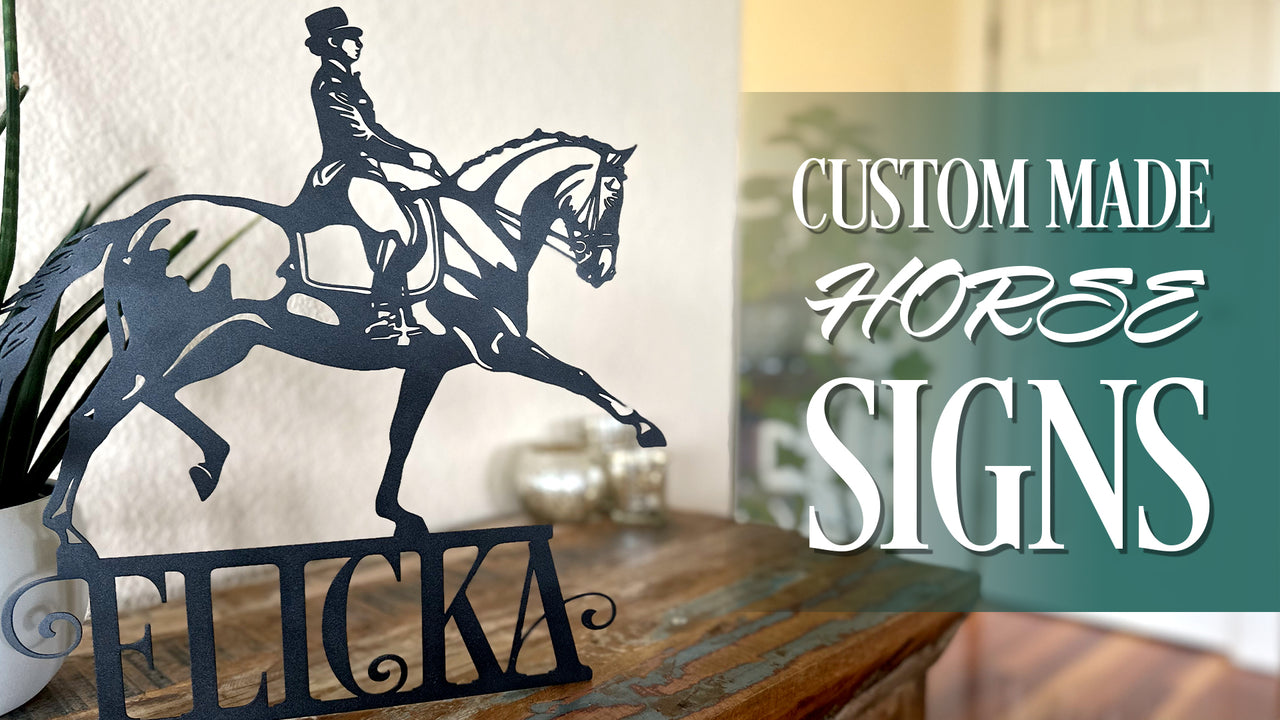 custom made metal horse signs