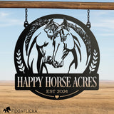 happy horse custom farm and ranch sign
