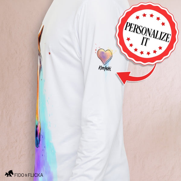 Artistic Chestnut Horse Long Sleeve Shirt - Vibrant Watercolor Design