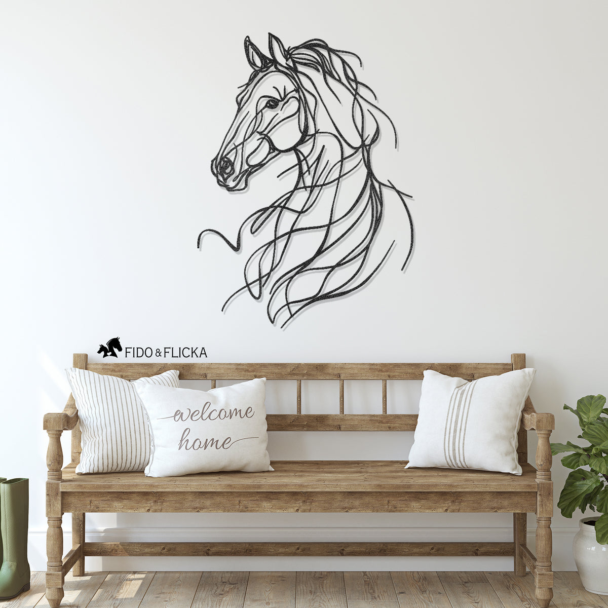 Modern Minimalistic Metal Horse Wall Art