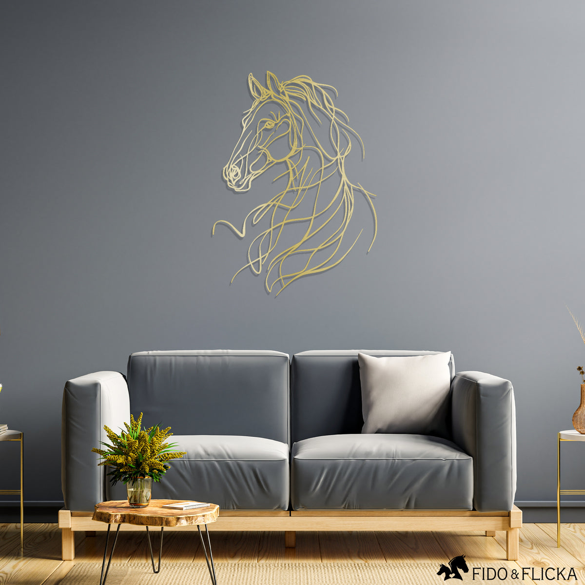 Modern Minimalistic Metal Horse Wall Art