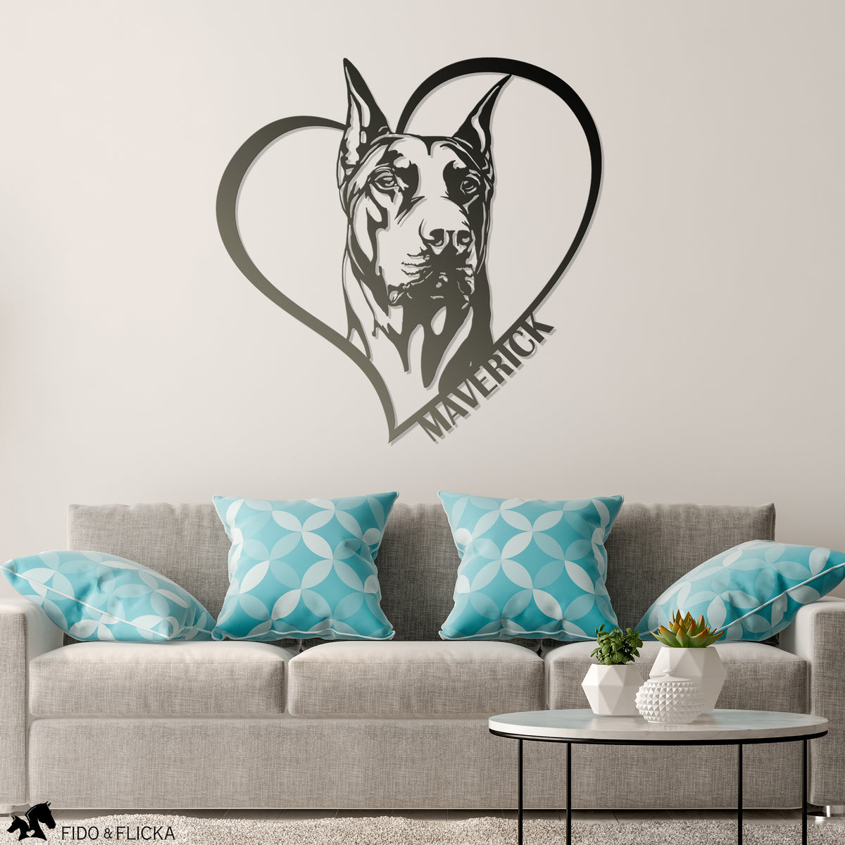 Custom Dog Portrait Metal Sign