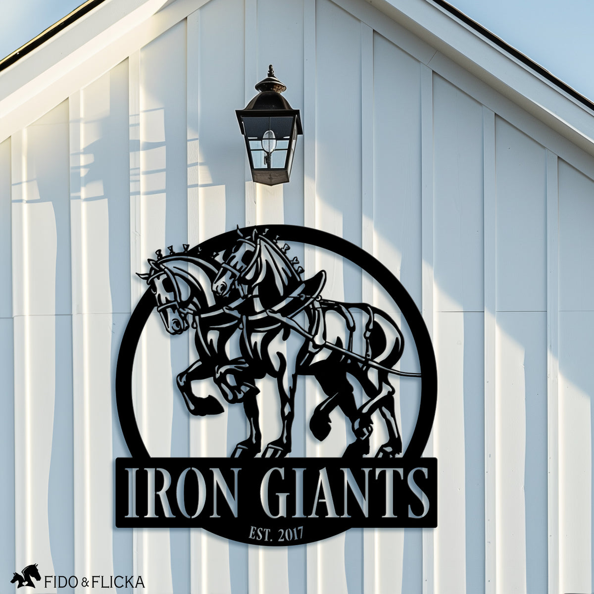 Draft Horse Team Metal Sign, Personalized