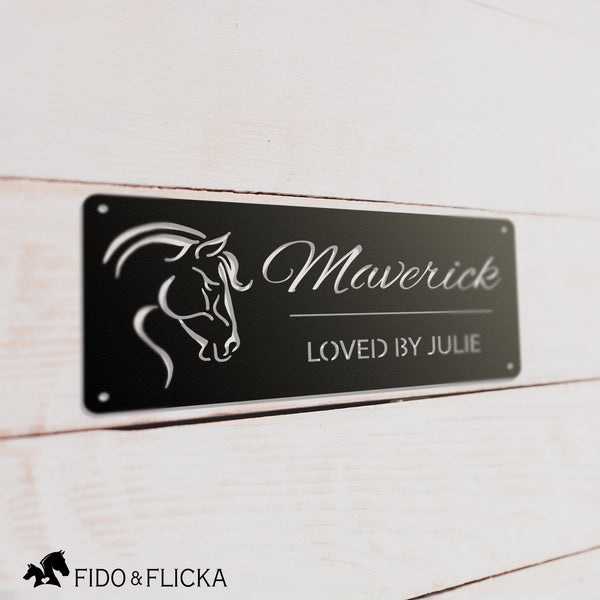 contemporary horse stall name plate plaque