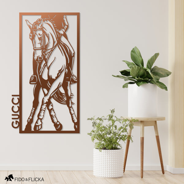 Personalized Modern Dressage Half Pass Steel Wall Decor