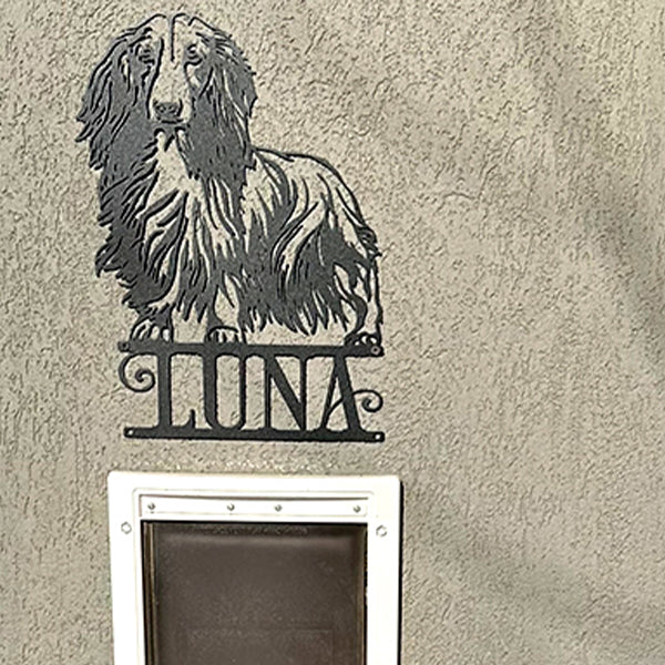 dachshund dog metal sign with name custom