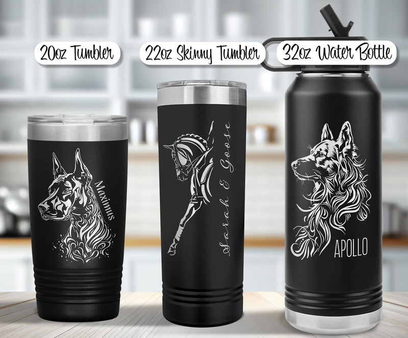 personalized stainless steel engraved tumbler 3 sizes