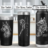 floral horse personalized steel water bottle tumbler