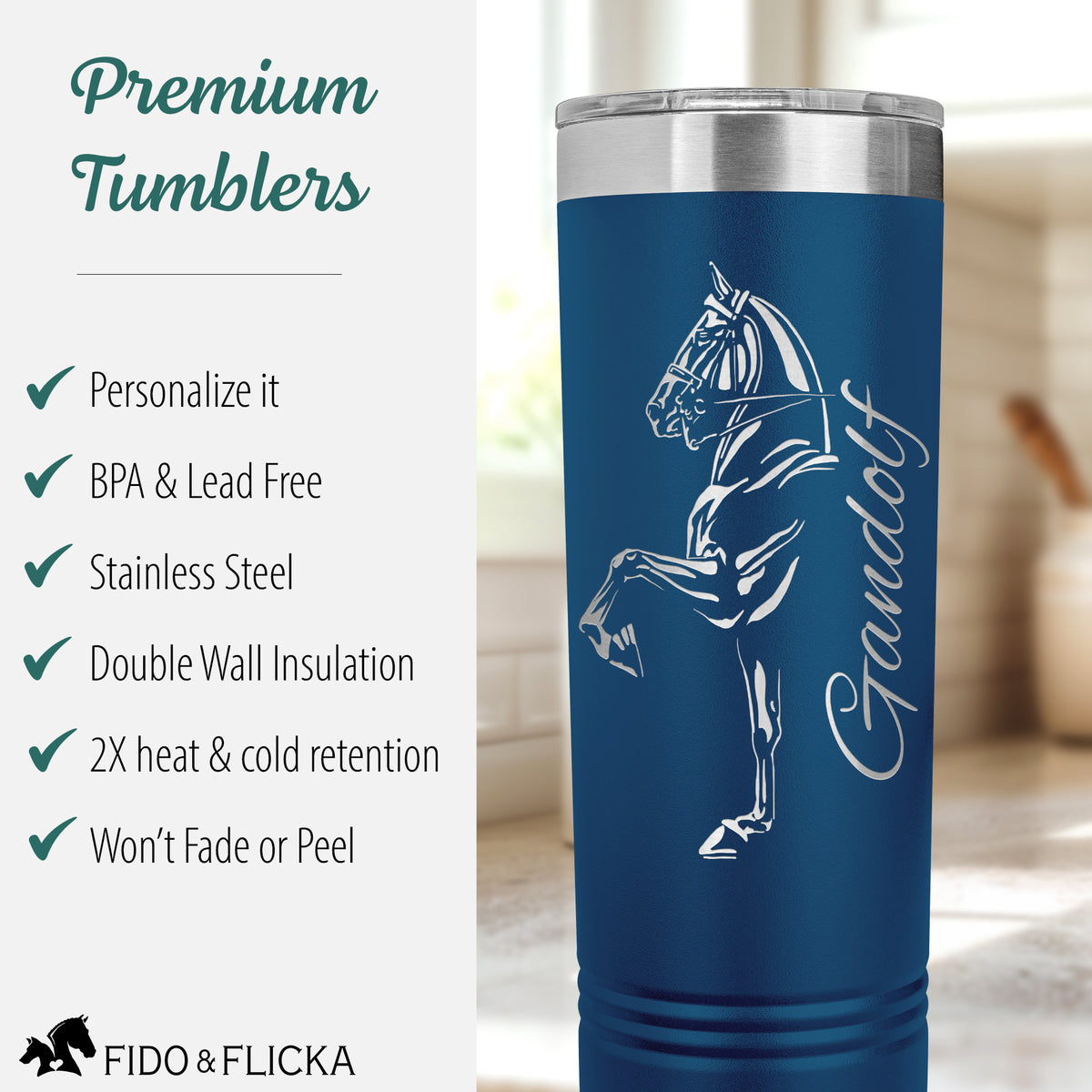 American Saddlbred premium tumbler that is personalized makes a great gift for friend