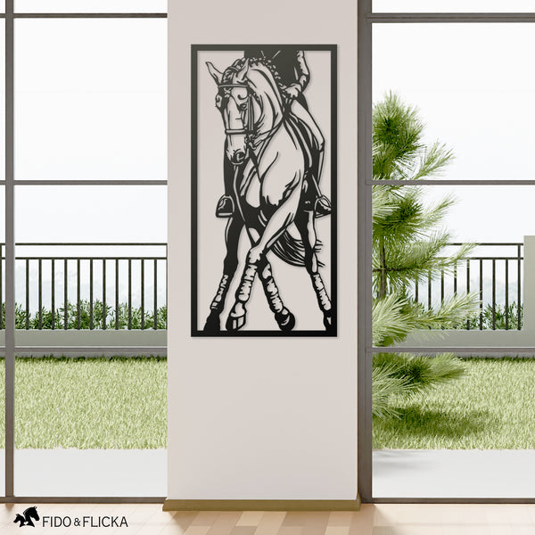 modern steel dressage horse wall decor