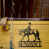 western pleasure horse stall name plate in barn