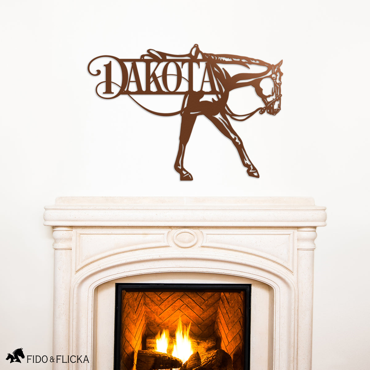 copper western pleasure horse metal wall art personalized