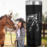 western pleasure horse personalized engraved stainless steel tumbler