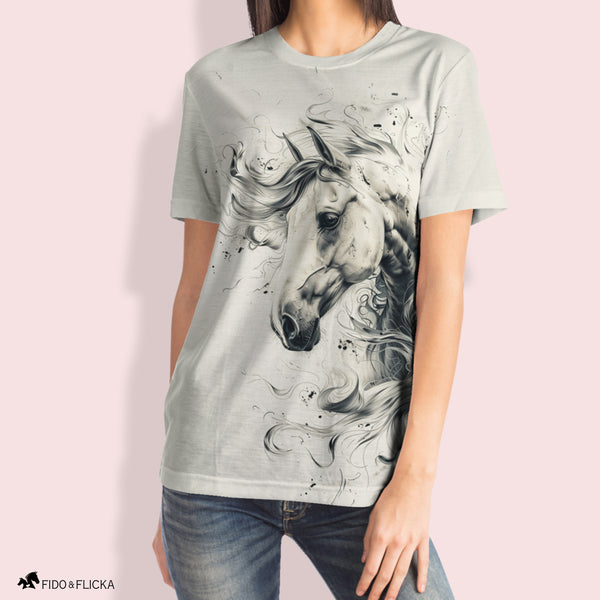wild horse art tshirt women
