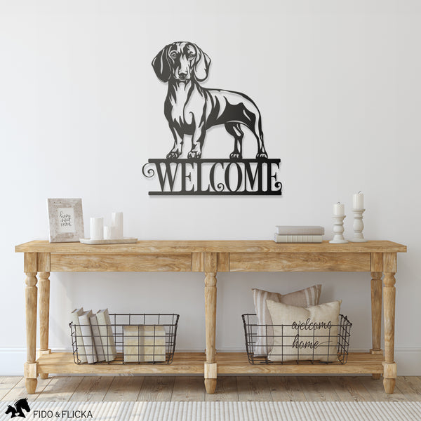 Dachshund, Short-Haired, Personalized Metal Wall Art