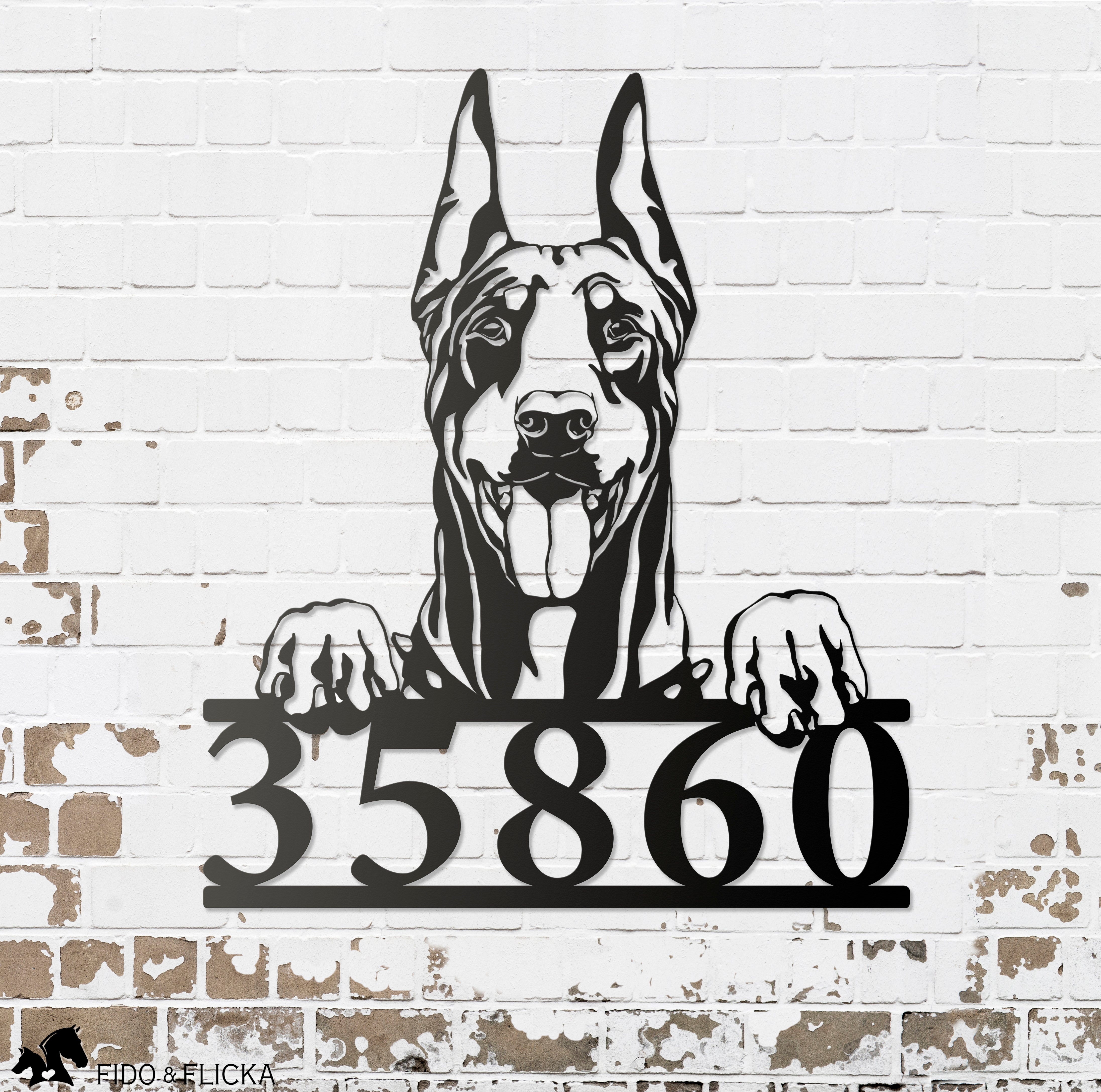 Doberman Wall Sign - 2024 Custom Lettering Available