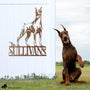 Copper Doberman Pinscher metal sign personalized