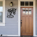 dressage horse house number by front door