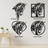 frame options for metal dressage horse wall decor