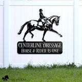 dressage extended trot personalized sign wall decor on fence