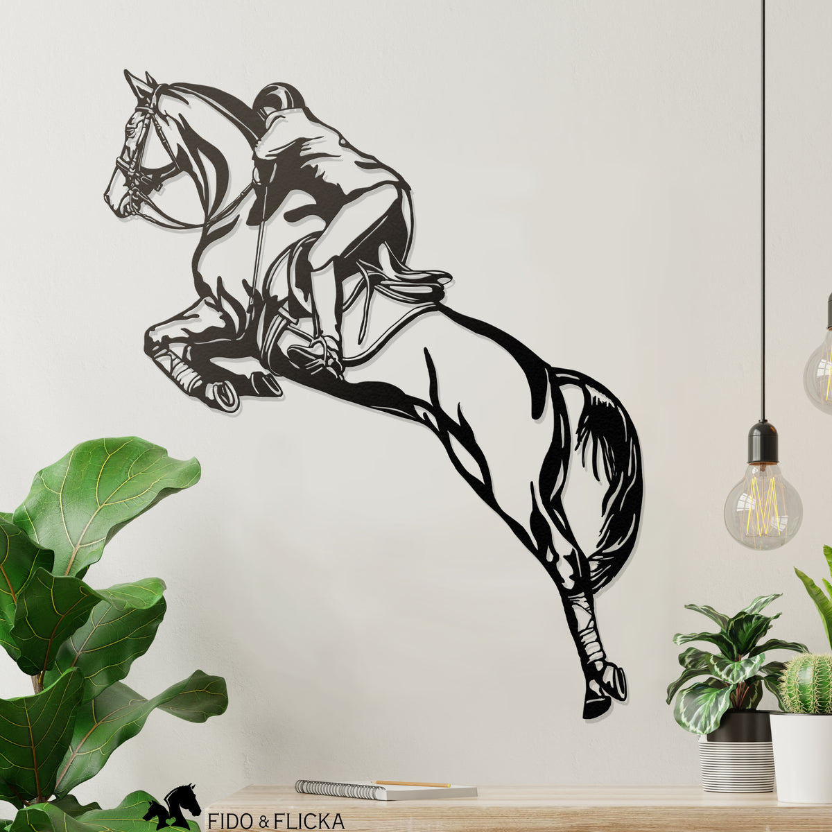 black metal show jumping horse metal  art over shelf