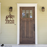 copper western pleasure horse house number sign