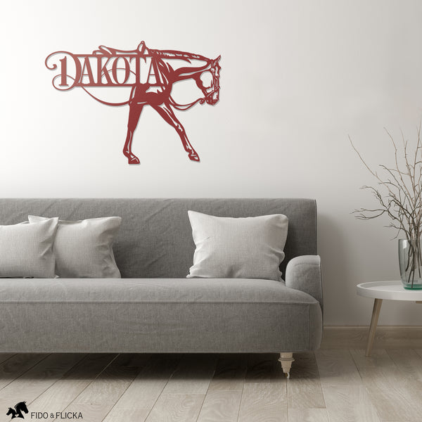 red metal personalized western pleasure horse wall art